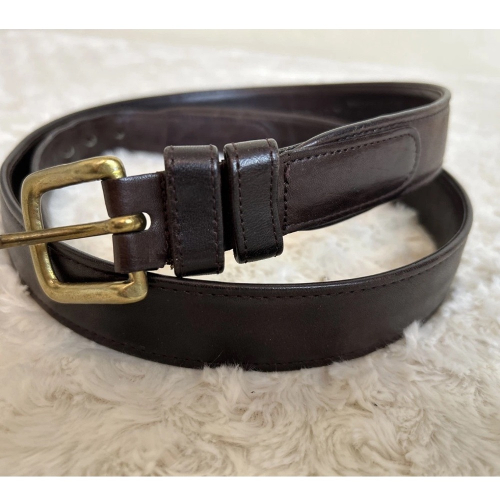 Vintage Coach Sz 40 Brown Glove Tanned Cowhide Leather Belt Brass Buckle 6302